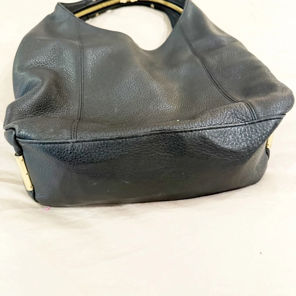 Vince Camuto Zoe Convertible Split Strap Pebble Leather Tassel Hobo Purse